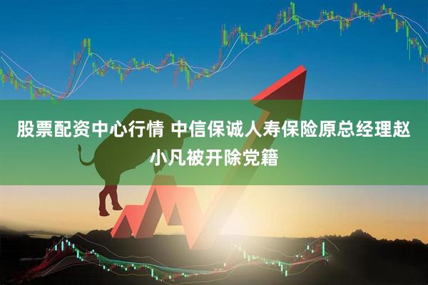 股票配资中心行情 中信保诚人寿保险原总经理赵小凡被开除党籍