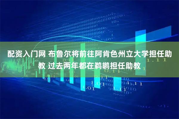 配资入门网 布鲁尔将前往阿肯色州立大学担任助教 过去两年都在鹈鹕担任助教